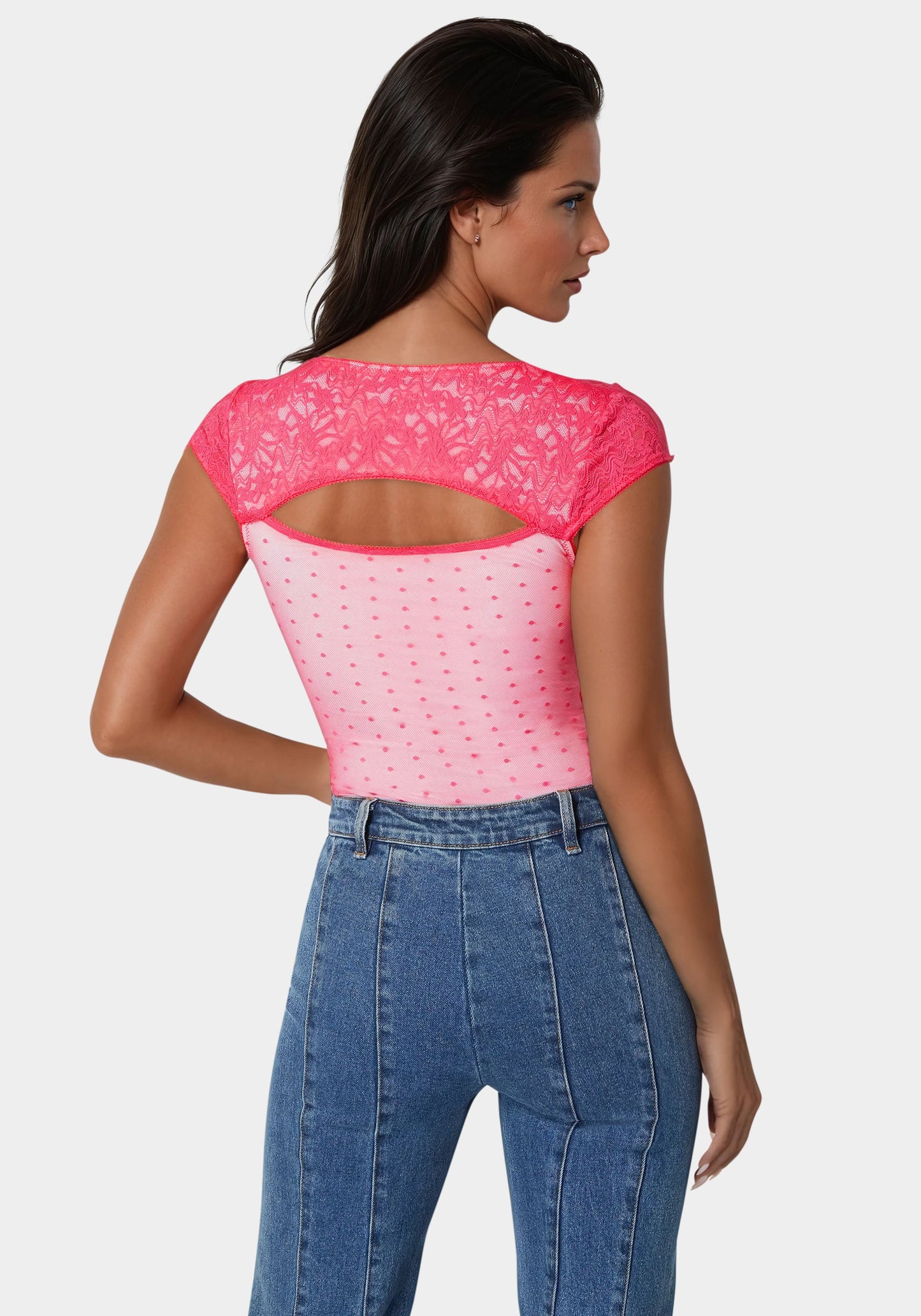 Swiss Dot Lace Bodysuit