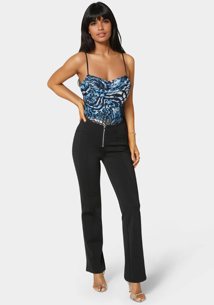 High Waisted Mini Flared Pant