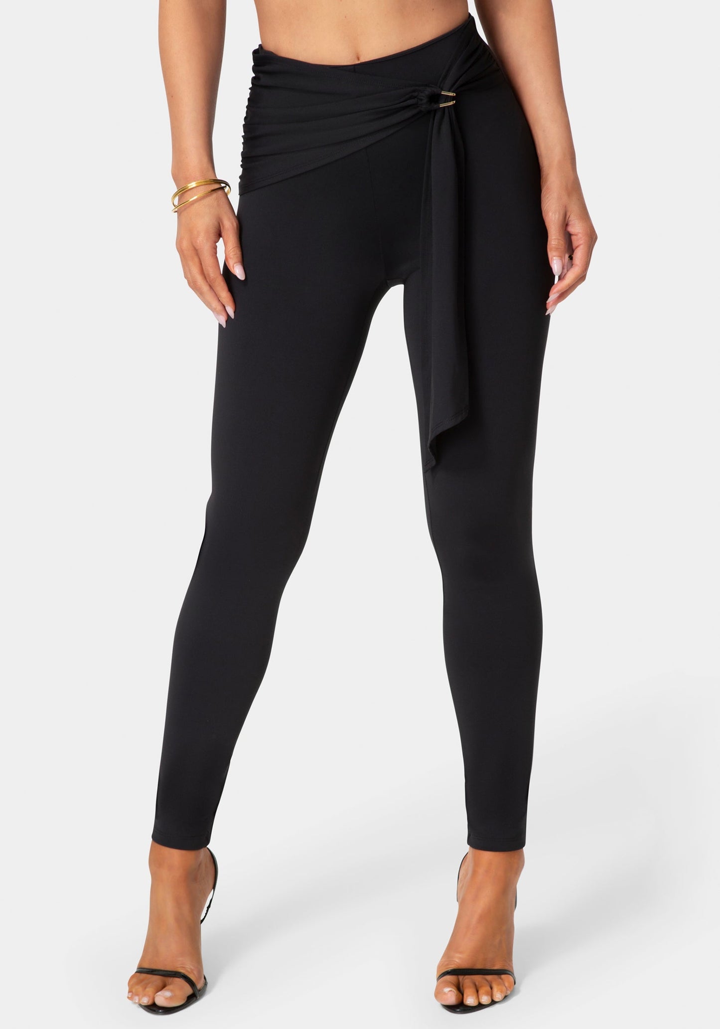 High Waist Draped Sash Legging