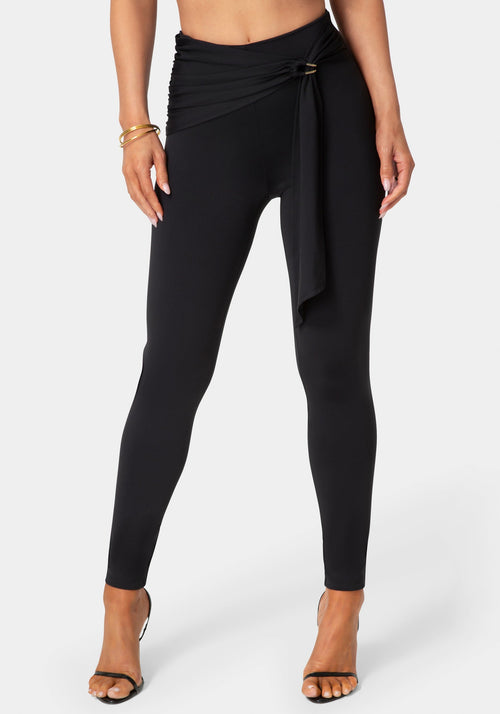 High Waist Draped Sash Legging