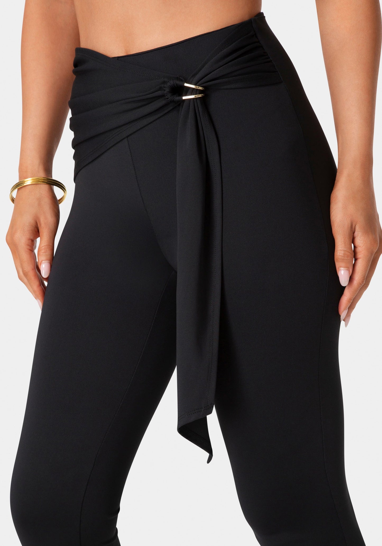 High Waist Draped Sash Legging