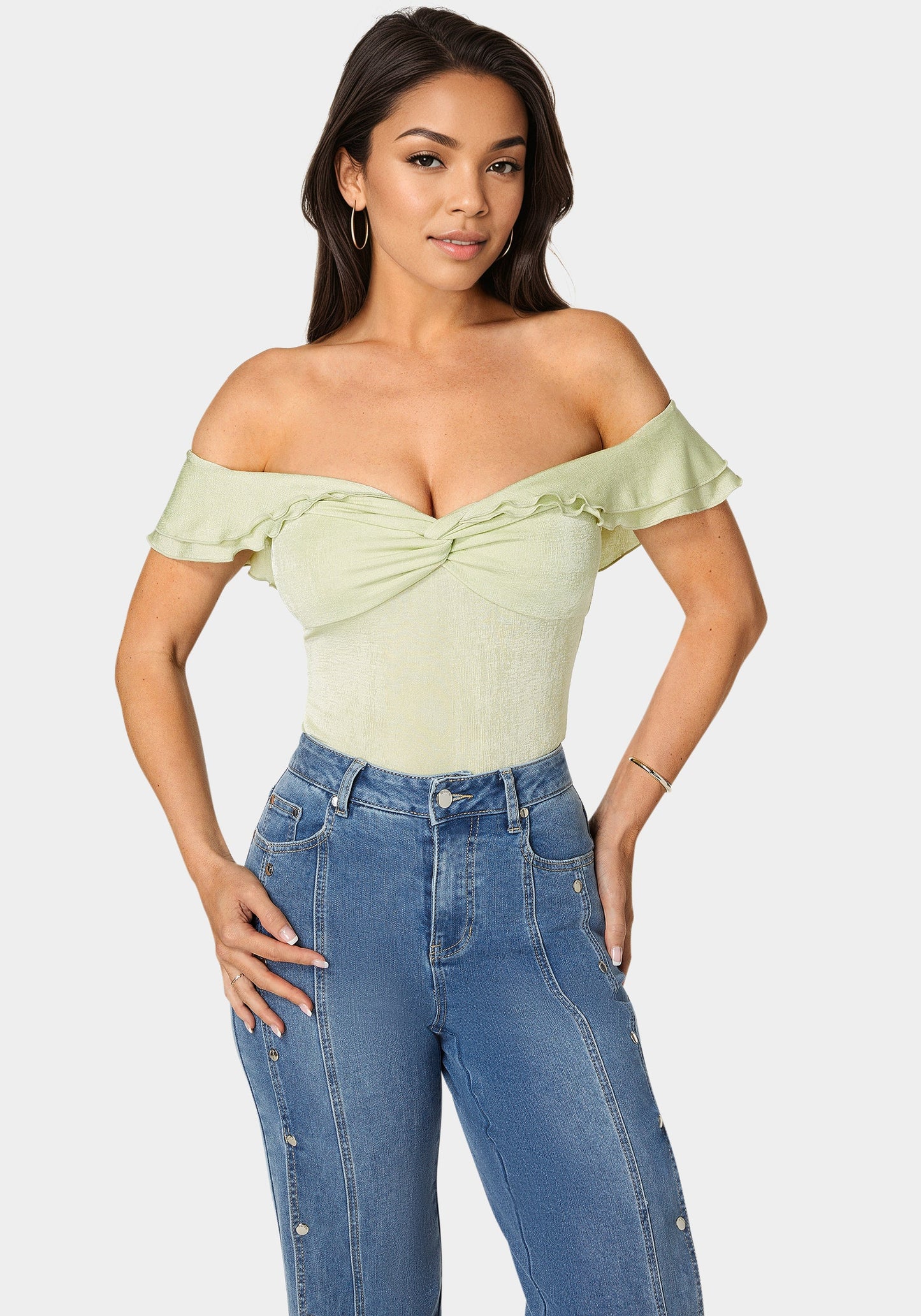 Off Shoulder Twisted Front Top