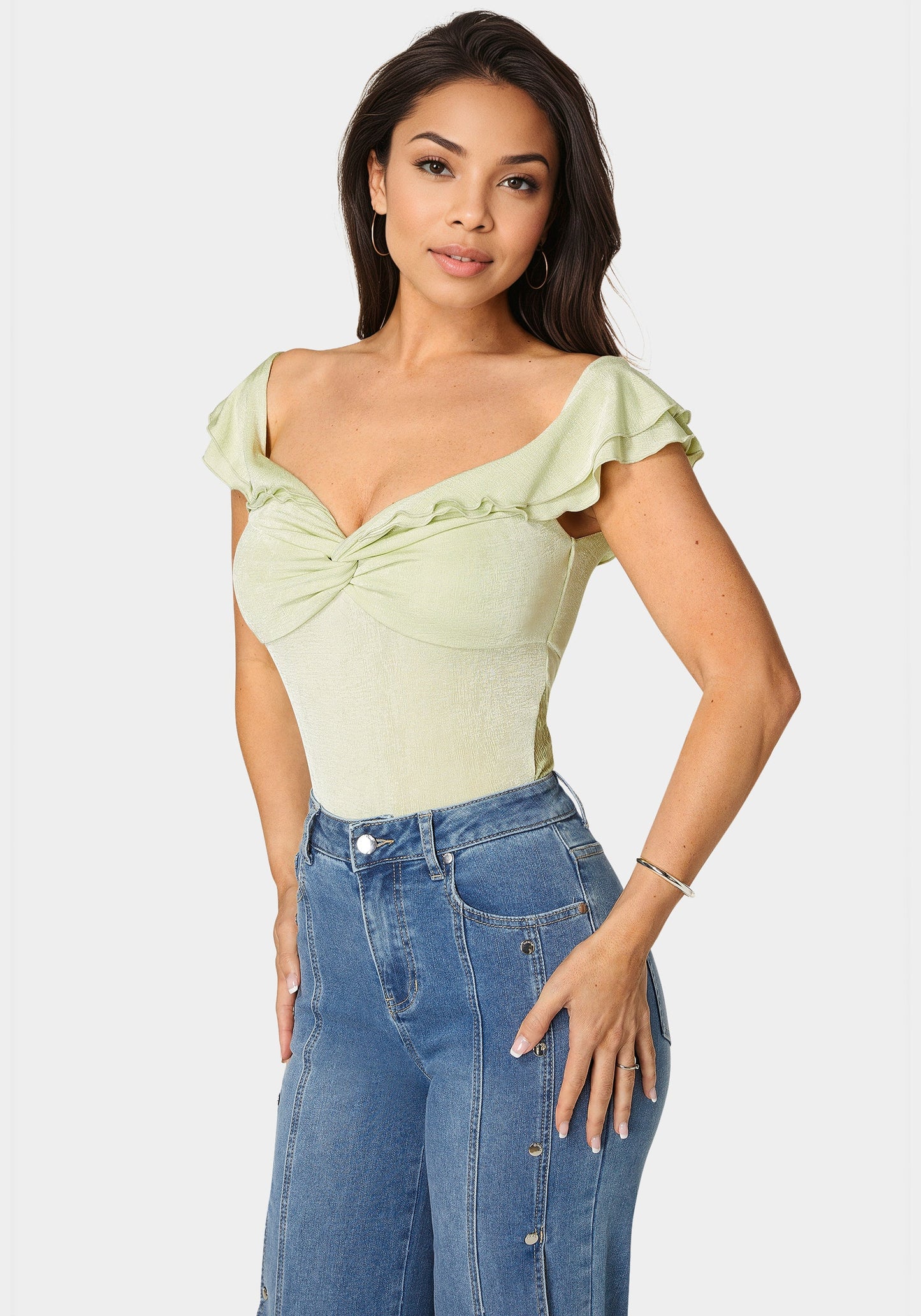 Off Shoulder Twisted Front Top