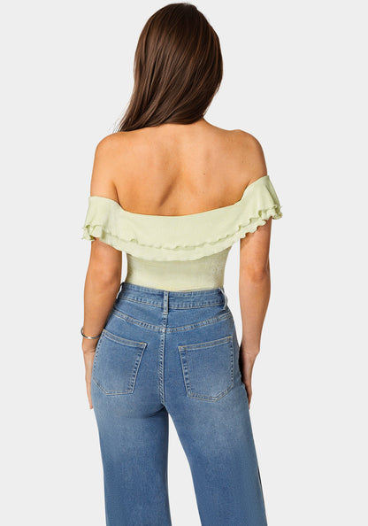 Off Shoulder Twisted Front Top