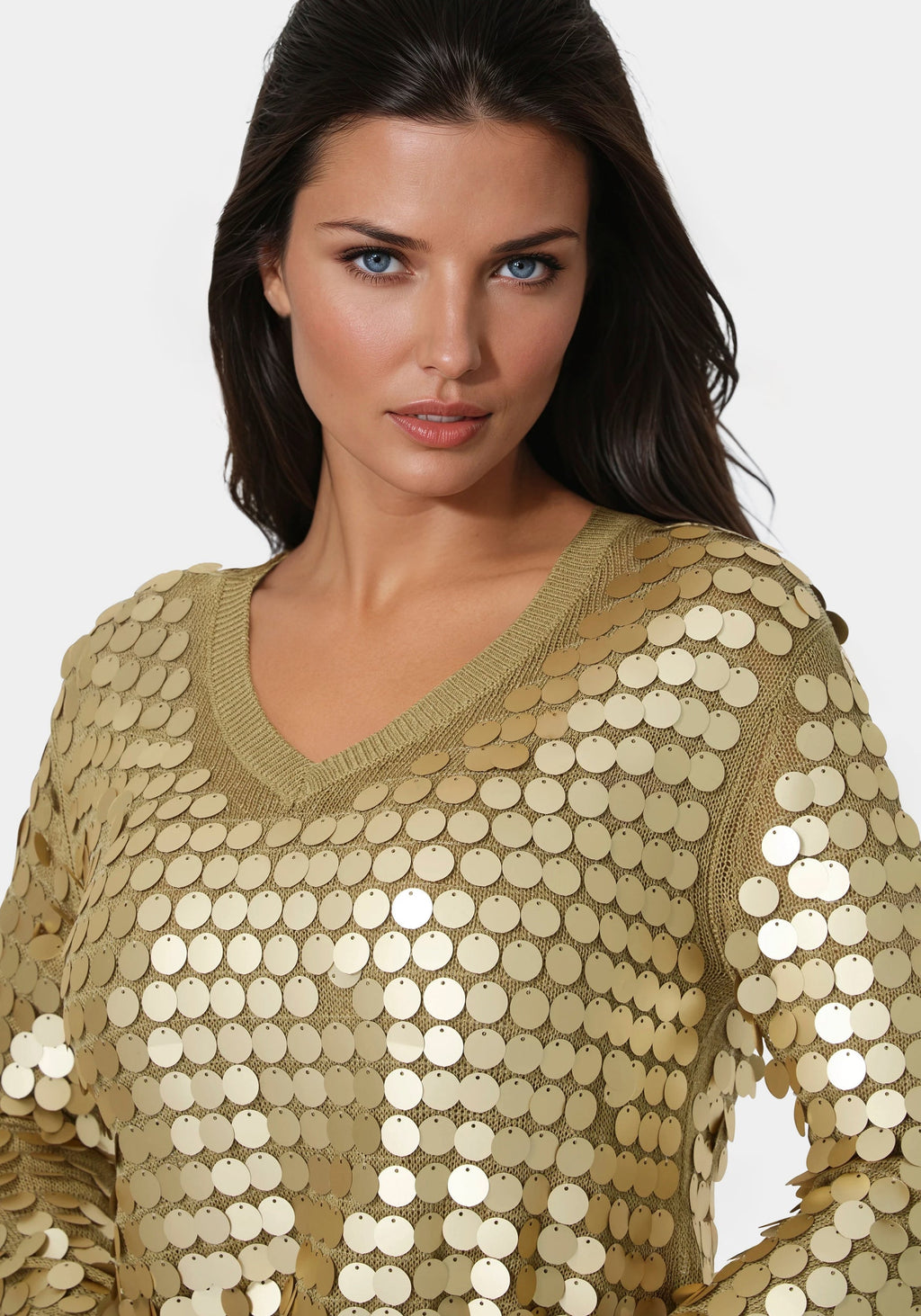 Metallic Gold Sequin Sweater