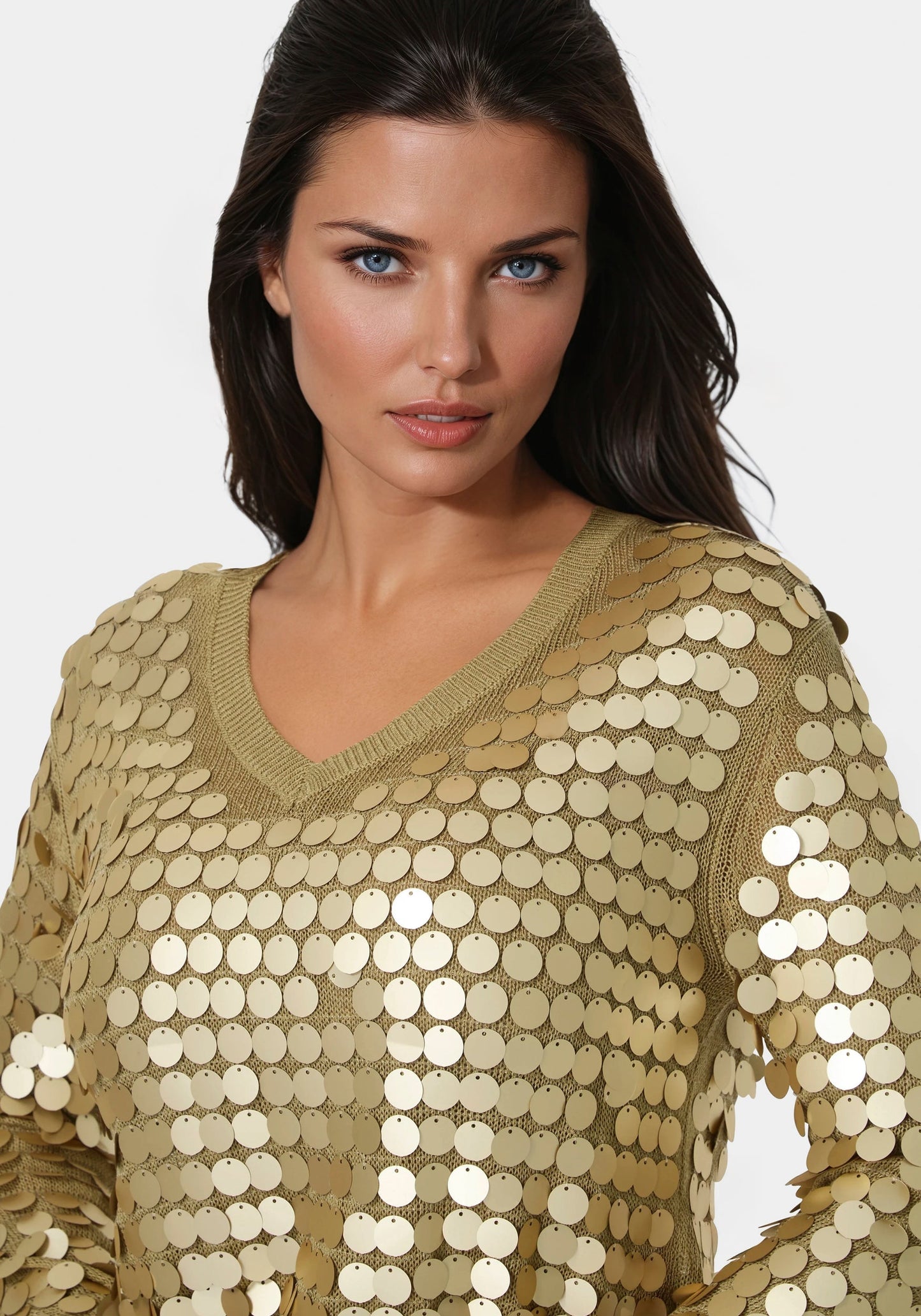 Metallic Gold Sequin Sweater