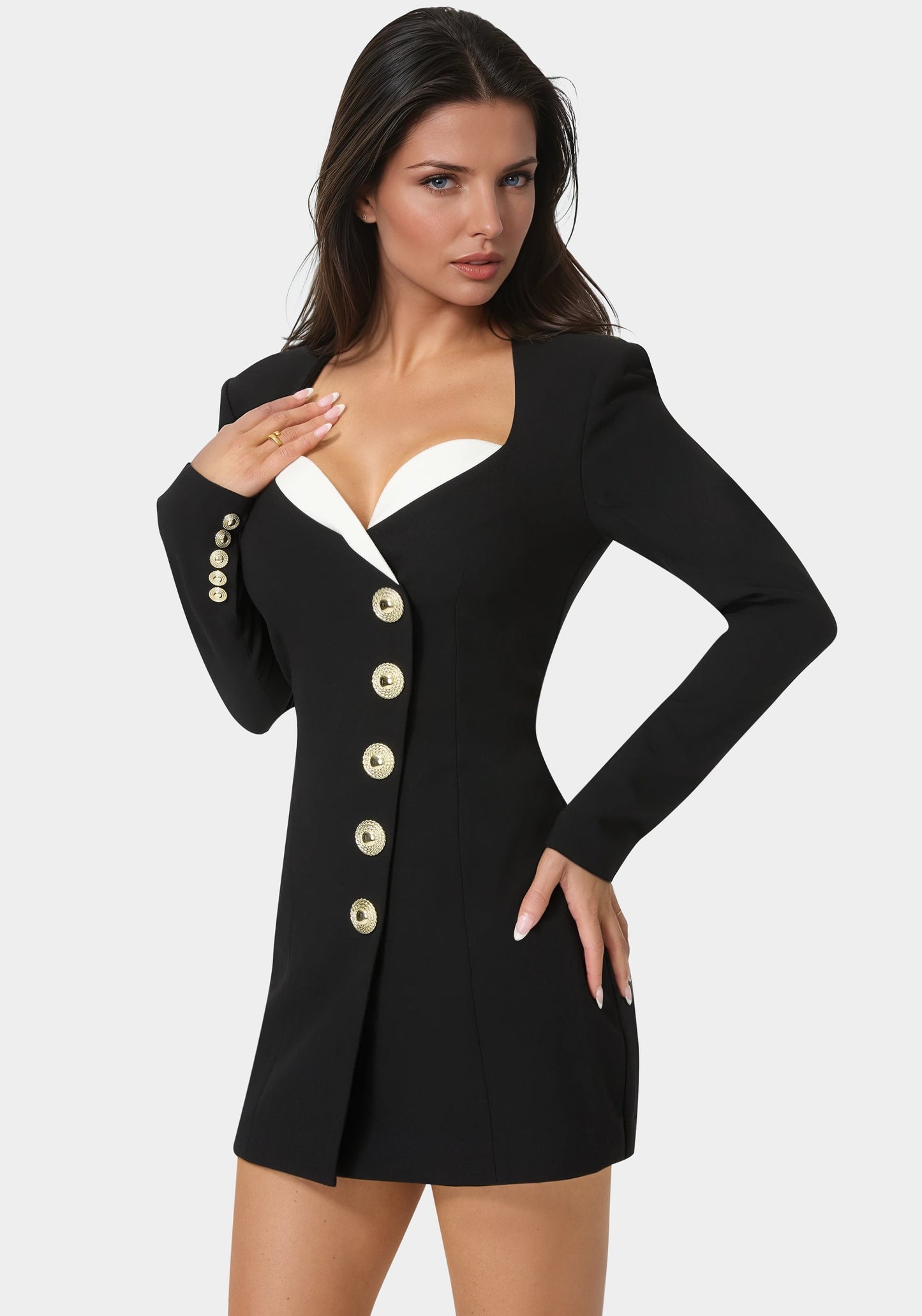 Tailored Black & White Romper