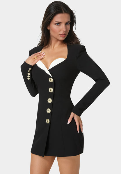 Tailored Black & White Romper