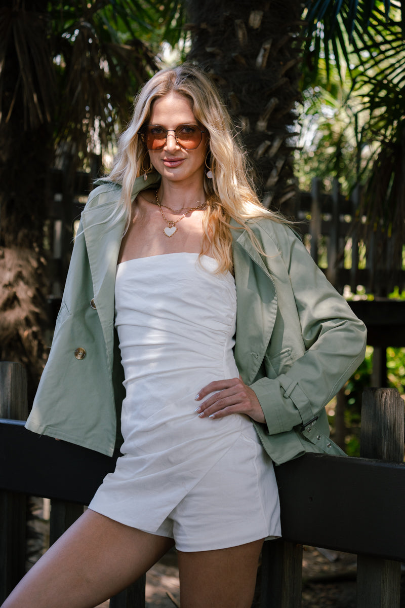 Reign Sleeveless Asymmetrical Romper White