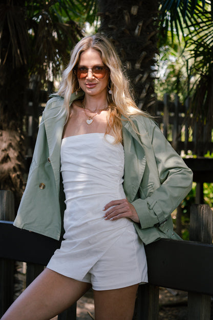 Reign Sleeveless Asymmetrical Romper White
