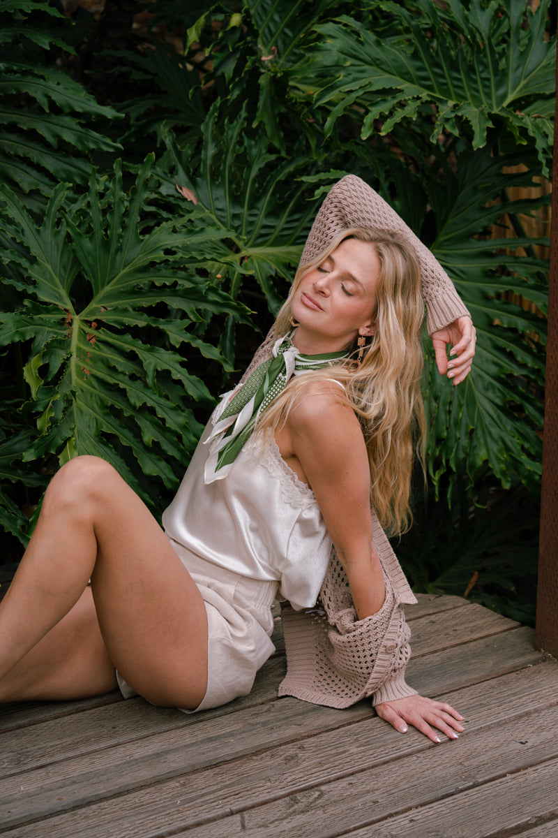 Jana High Waist Linen Shorts Natural