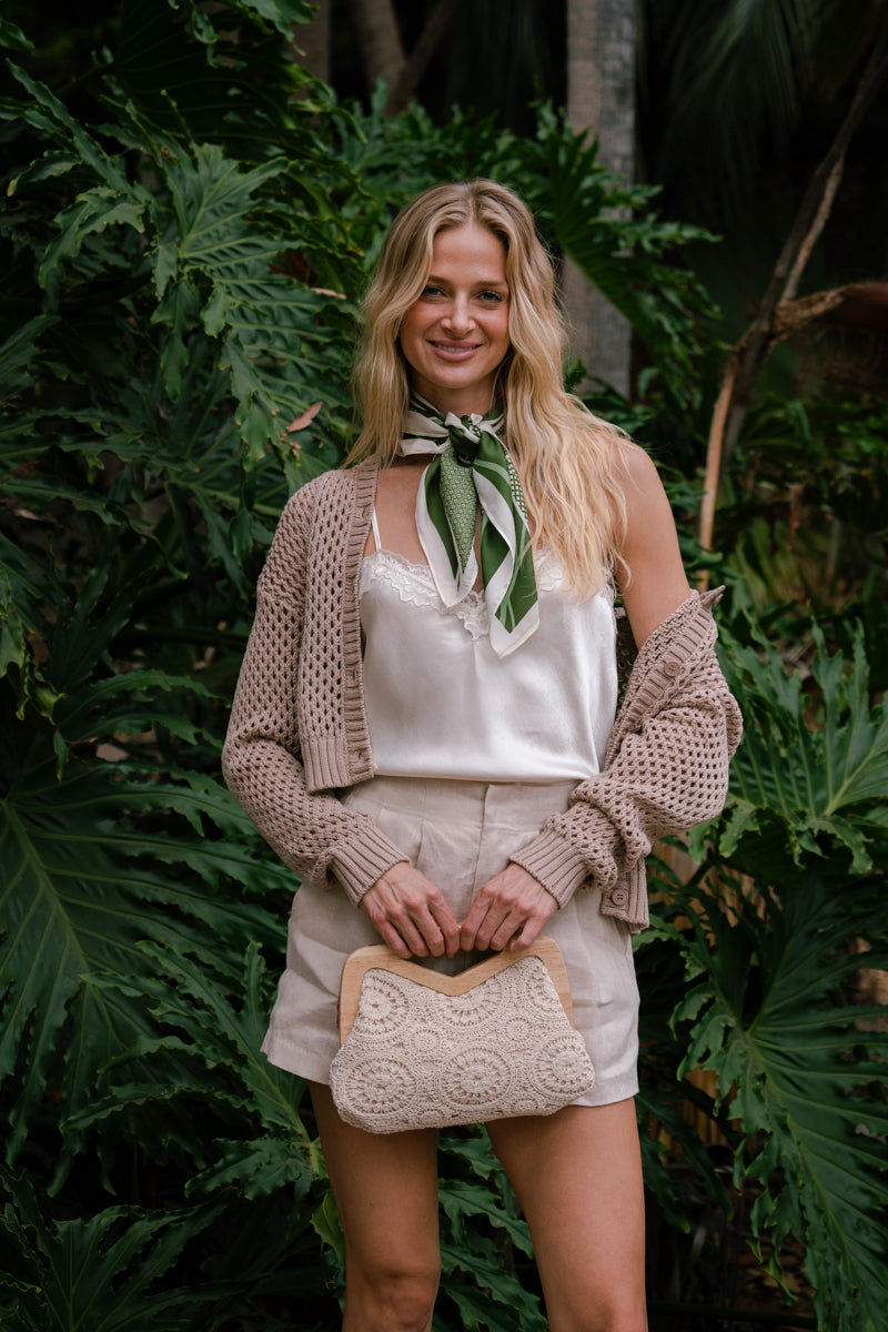Jana High Waist Linen Shorts Natural