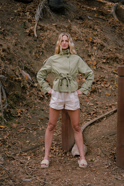 Jana High Waist Linen Shorts Natural