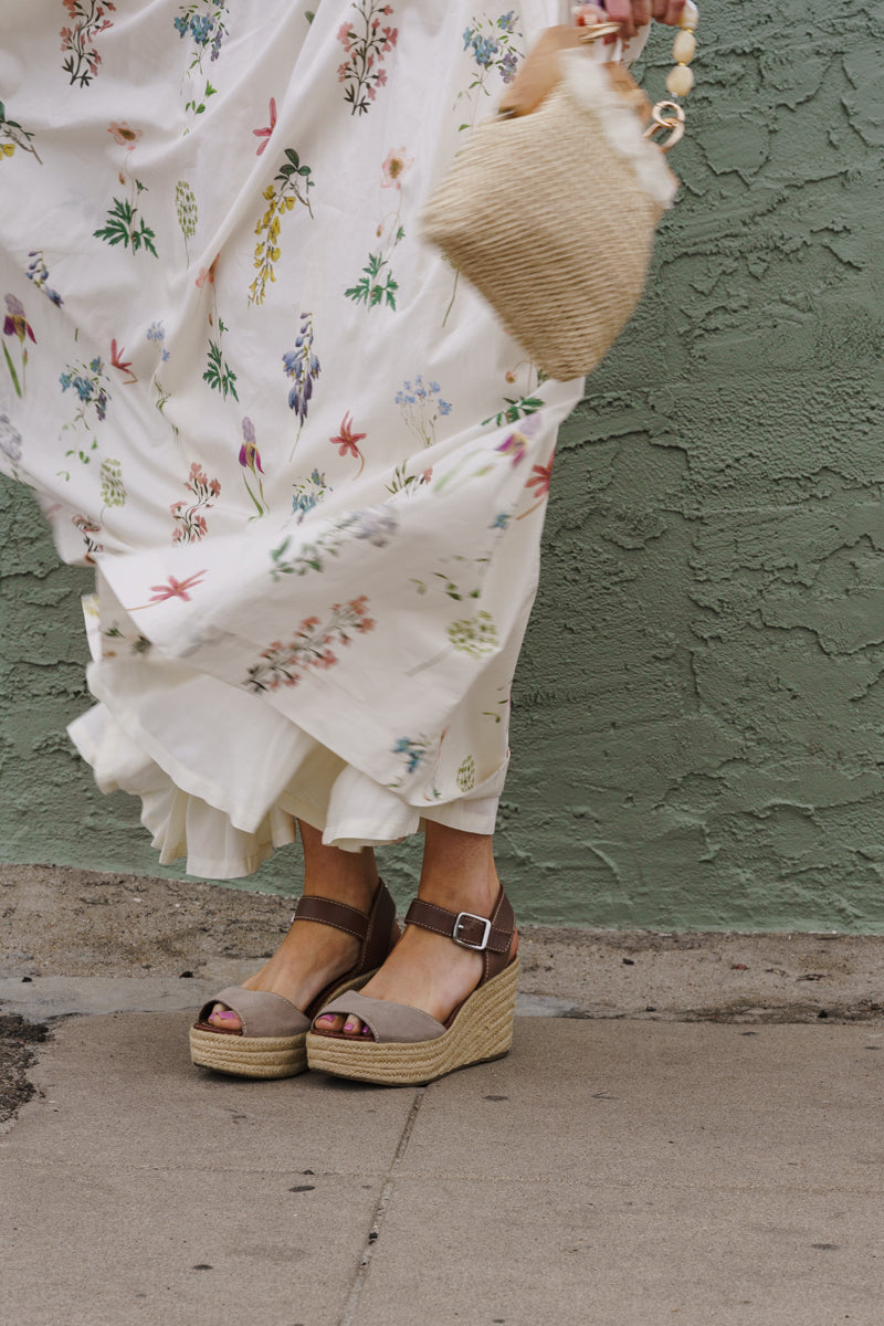Skylar Sleeveless Floral Print Maxi Dress Cream