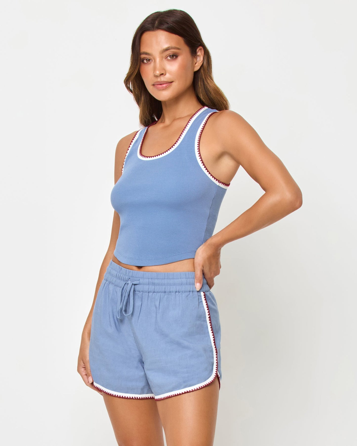 Ash Tank - Cream Chambray Fig
