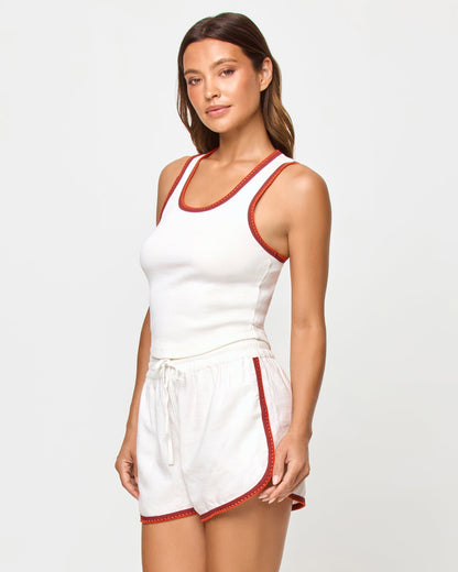 Rune Short - Cream Fig Poppy
