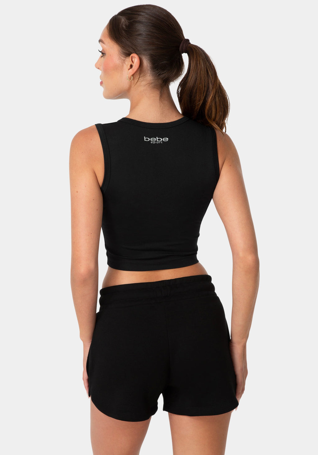 Double Front Seamless Cropped Tank With Foil Logo