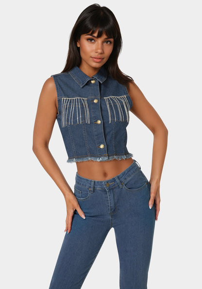 The Cropped Trucker Vest