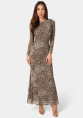 Long Sleeve Mesh Maxi Dress