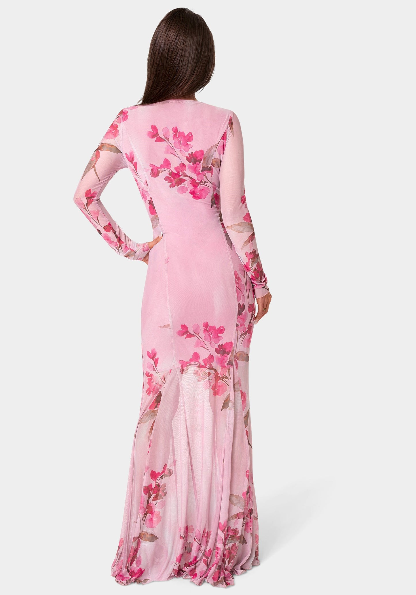 Long Sleeve Powermesh Dress