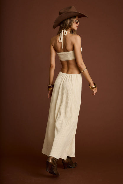 Bella Donna Cream Braided Maxi Dress