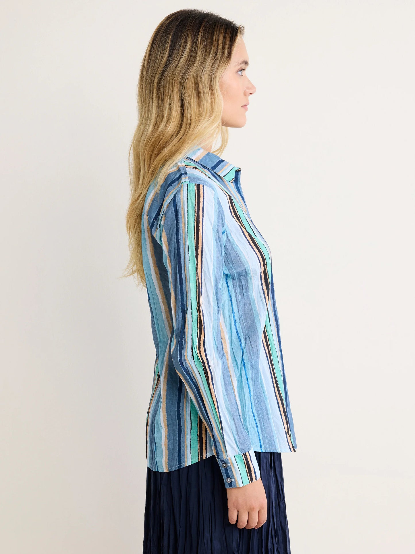 nz by NIC+ZOE Stripe Core Cotton Crinkle Shirt