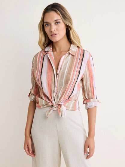 nz by NIC+ZOE Stripe Core Cotton Crinkle Shirt