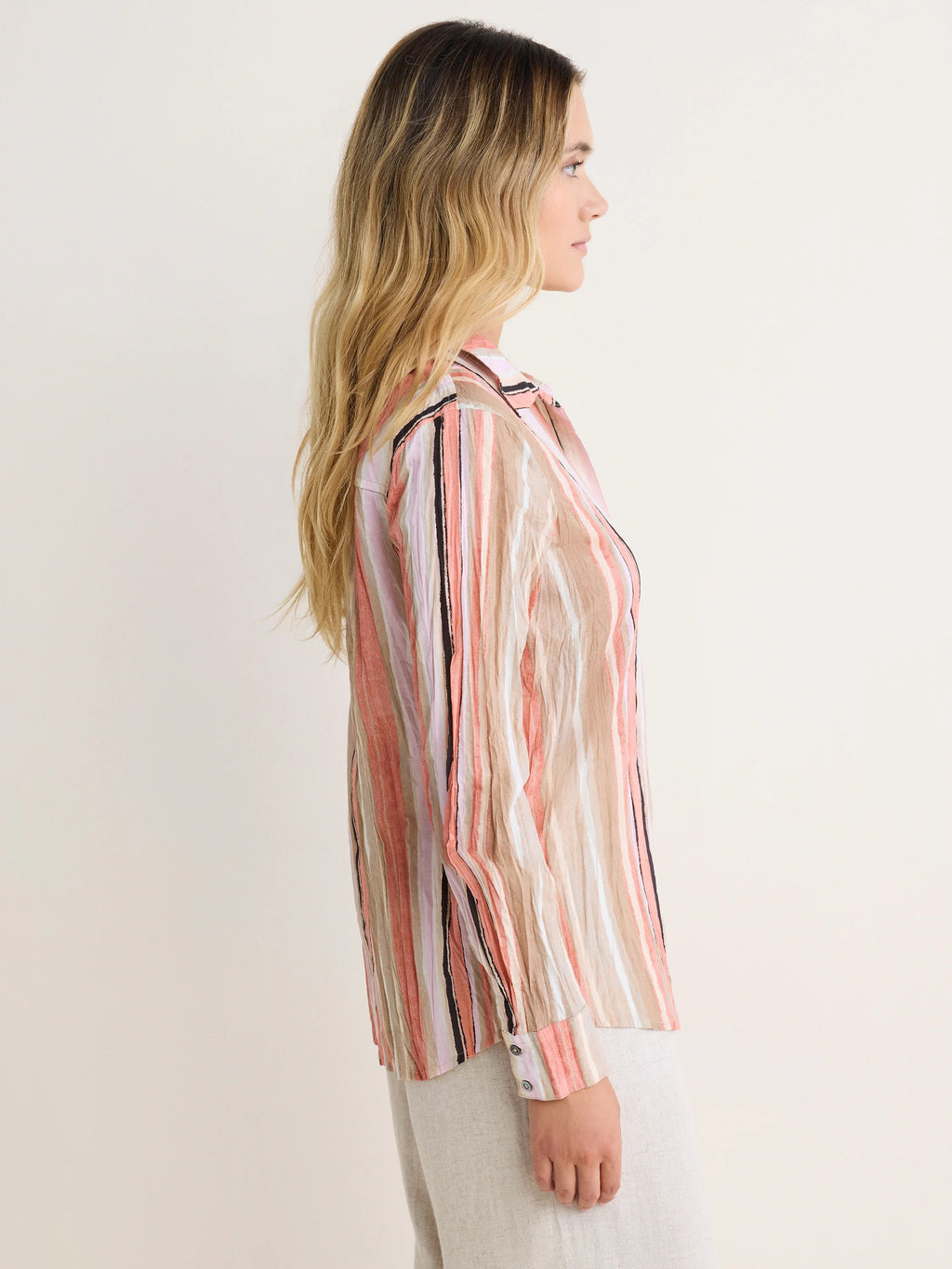 nz by NIC+ZOE Stripe Core Cotton Crinkle Shirt