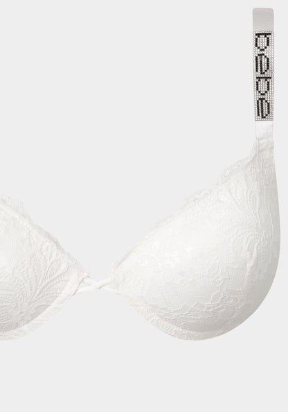 MEGA PUSH UP Lace Bra with Bebe Rhinestone Detail