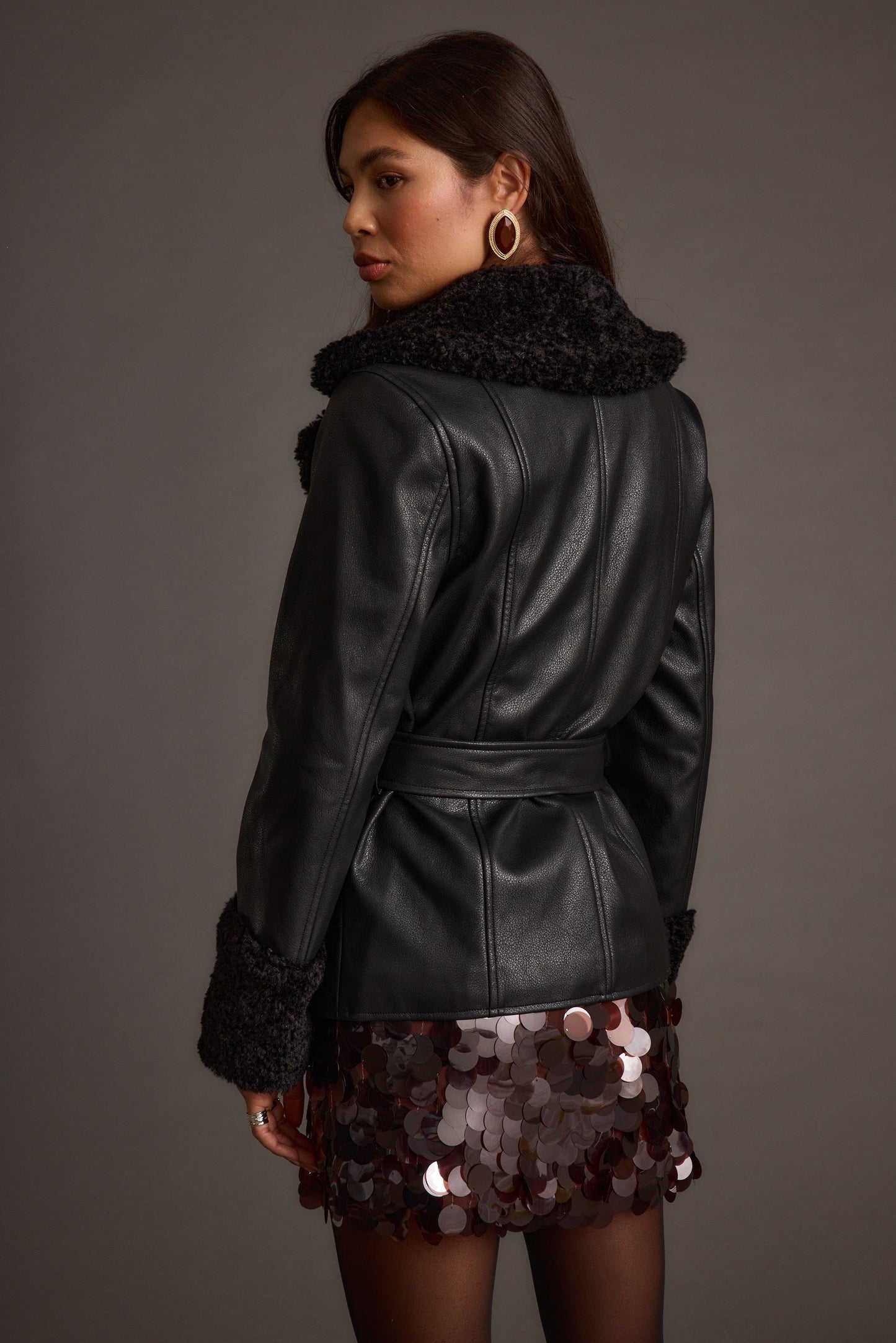 Banks Black Belted Coat