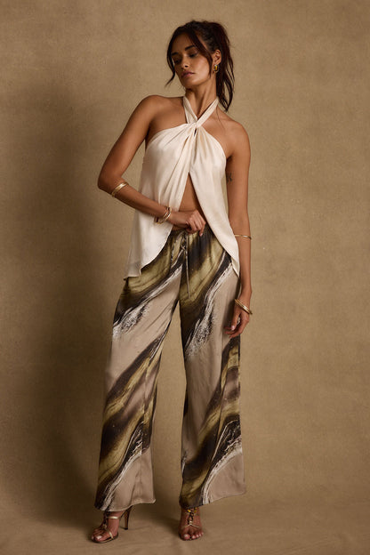 Clear Breeze Marble Satin Pants