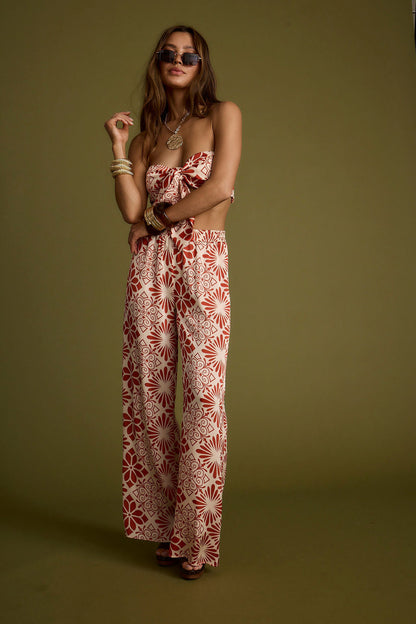 Cubana Rust Satin Bandeau Top