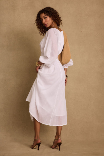 Danika White Linen Maxi Dress