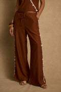 Estelle Terracotta Shell Embellished Pants