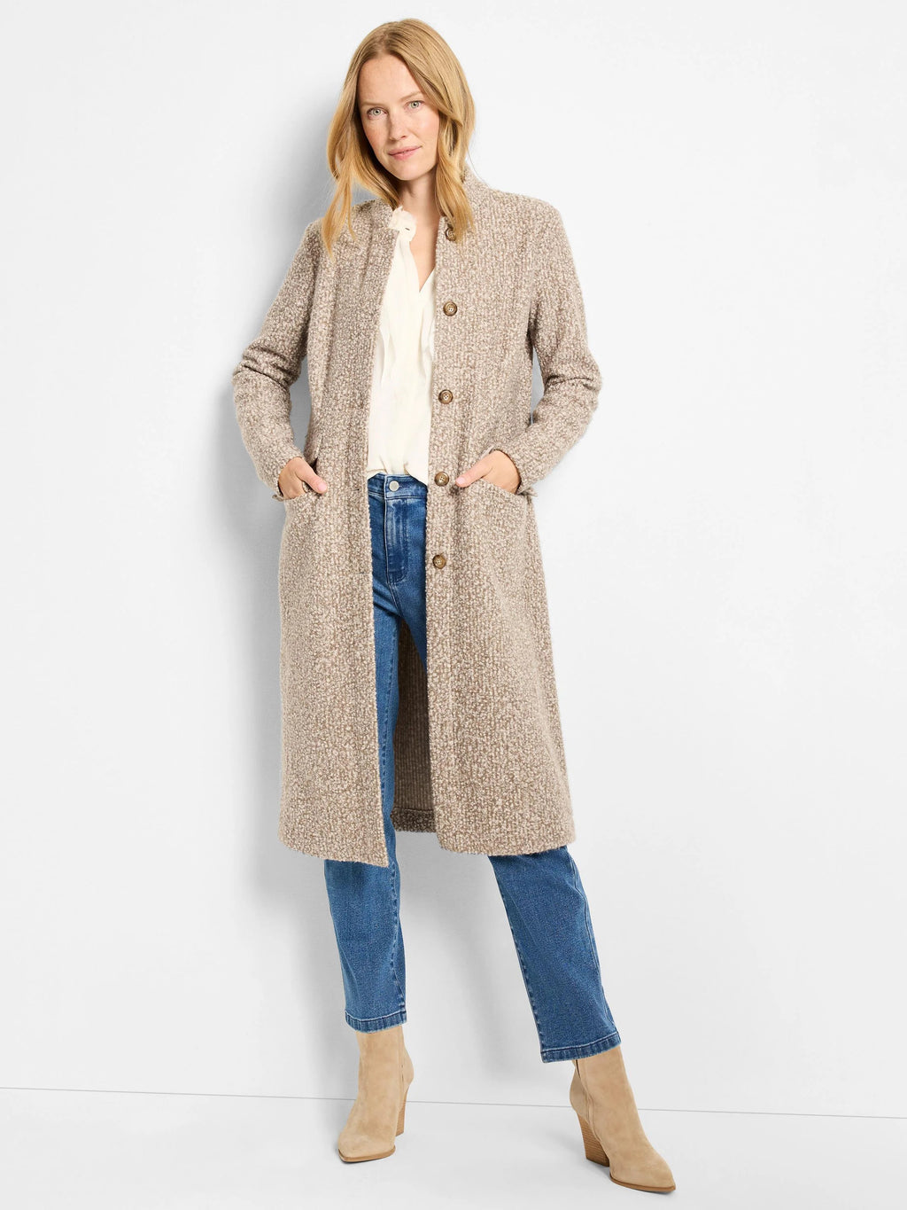 Sherpa Tweed Knit Topcoat