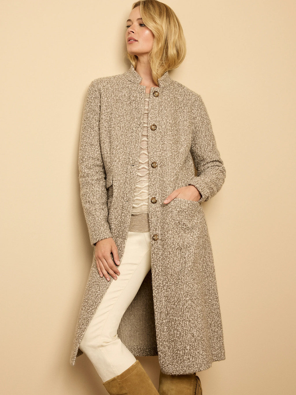 Sherpa Tweed Knit Topcoat