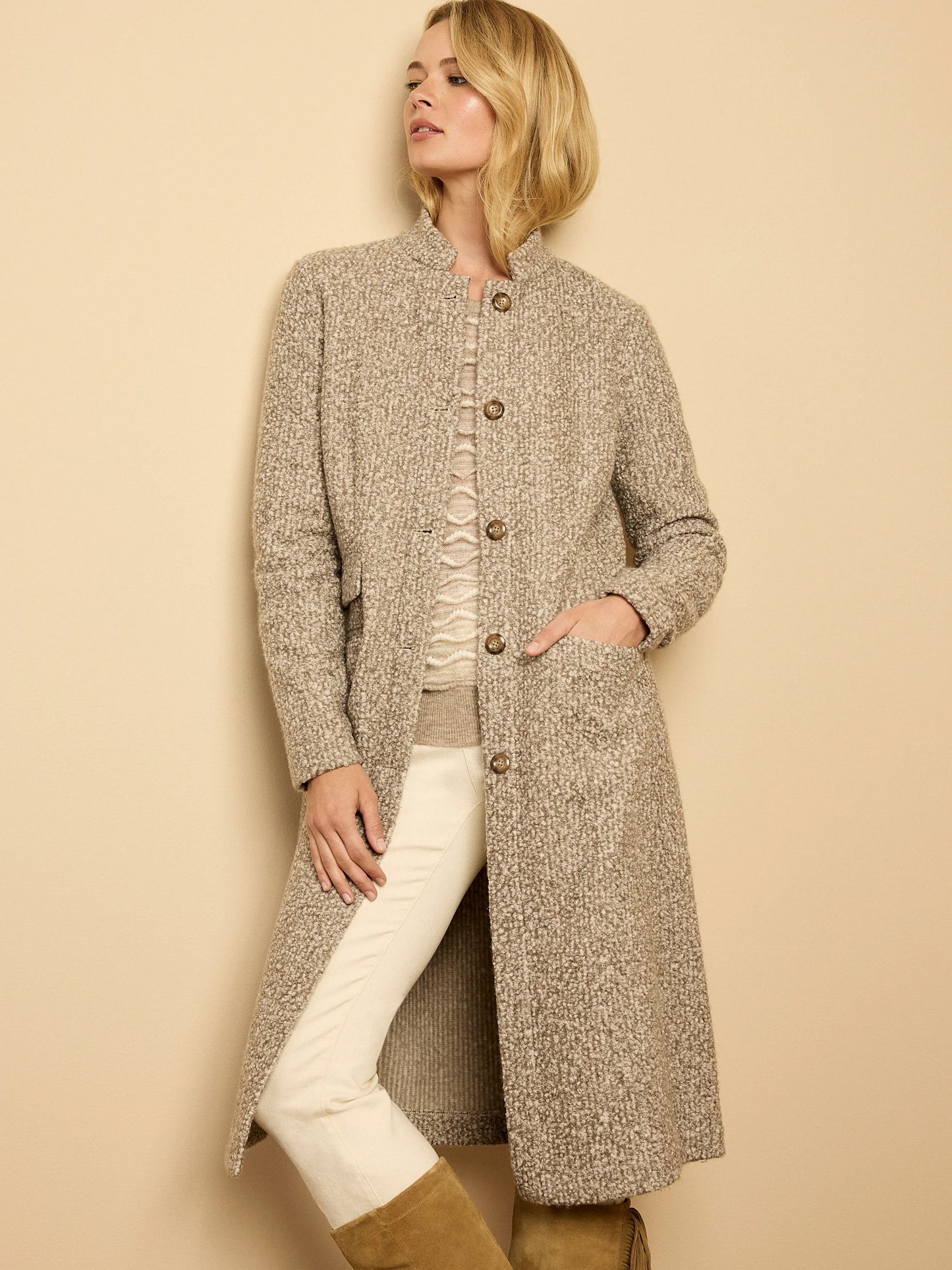 Sherpa Tweed Knit Topcoat