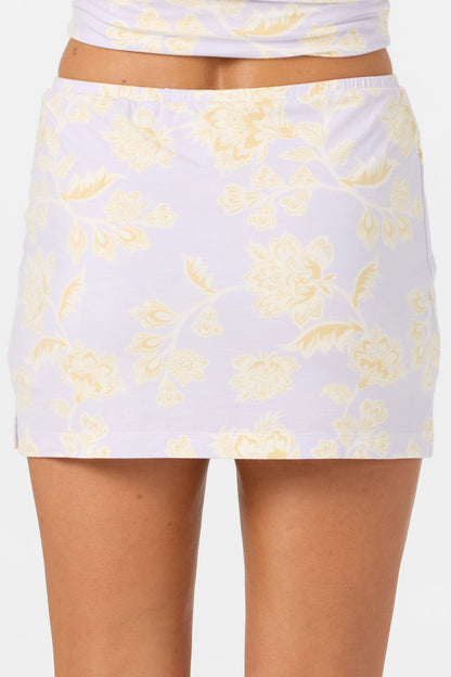 Alyssa Jacobean Floral Knit Short Skirt