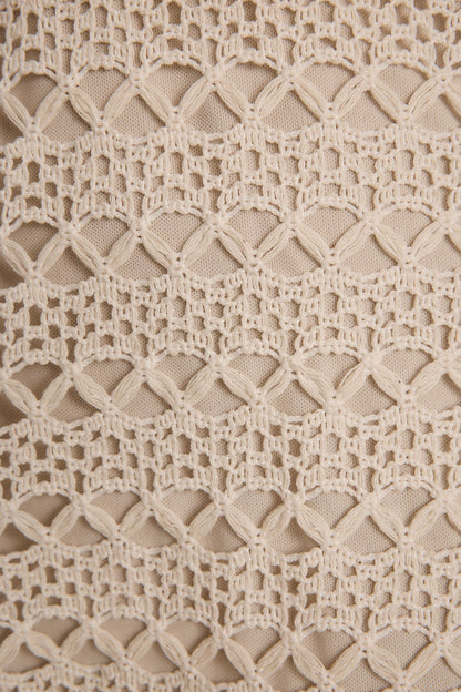 Haven Natural Crochet Mini Dress
