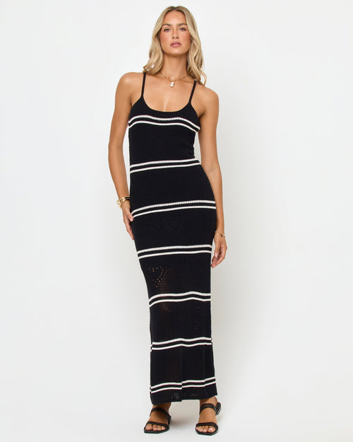 Heart To Heart Dress - Black-Cream