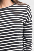 Liora Distressed Striped Tee