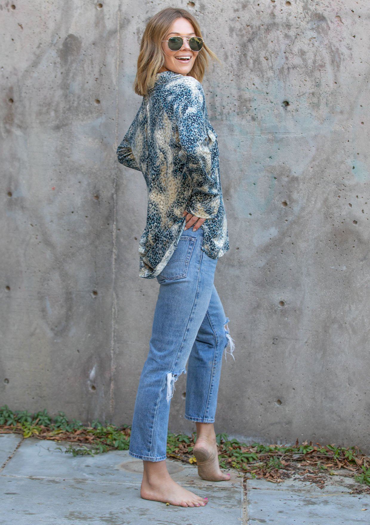 Silky Leopard Print Top