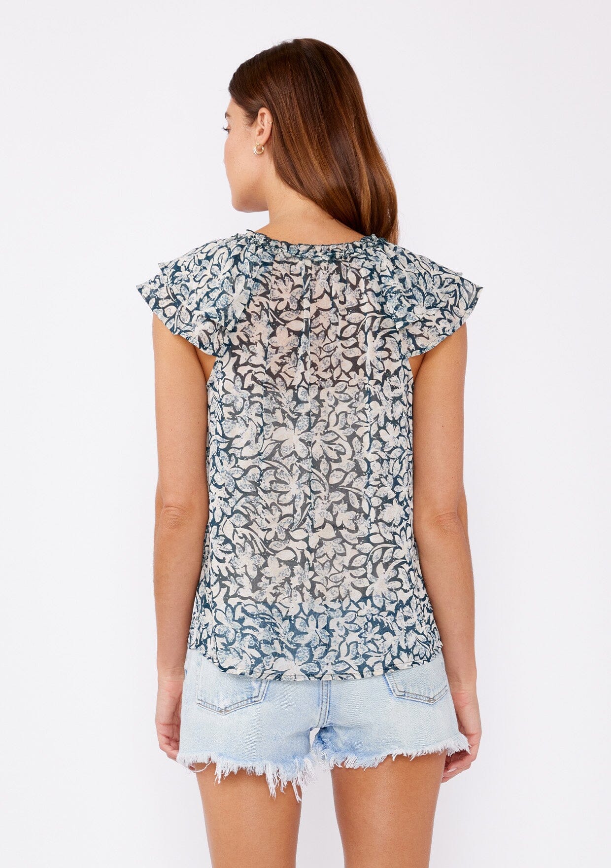 Enchanted Garden Ruffle Sleeve Top