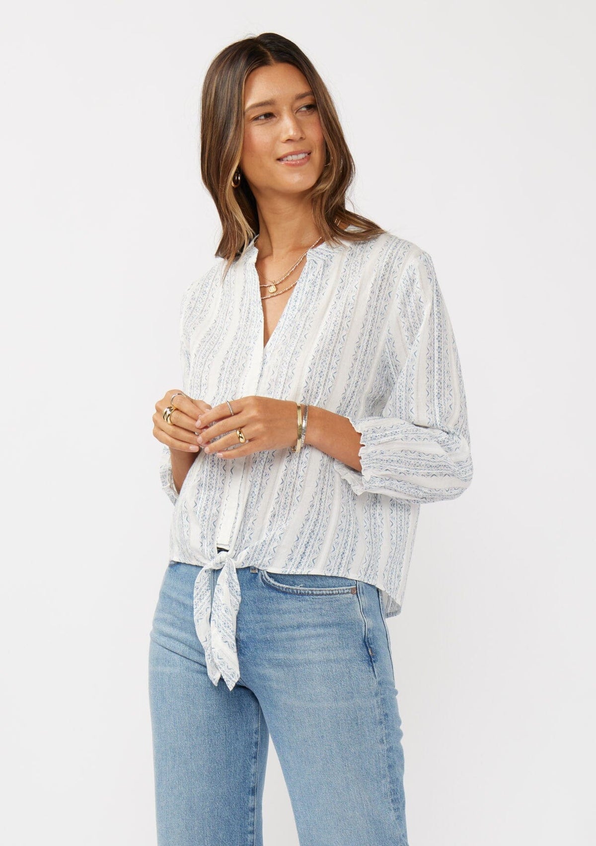 Medina Tie Front Blouse