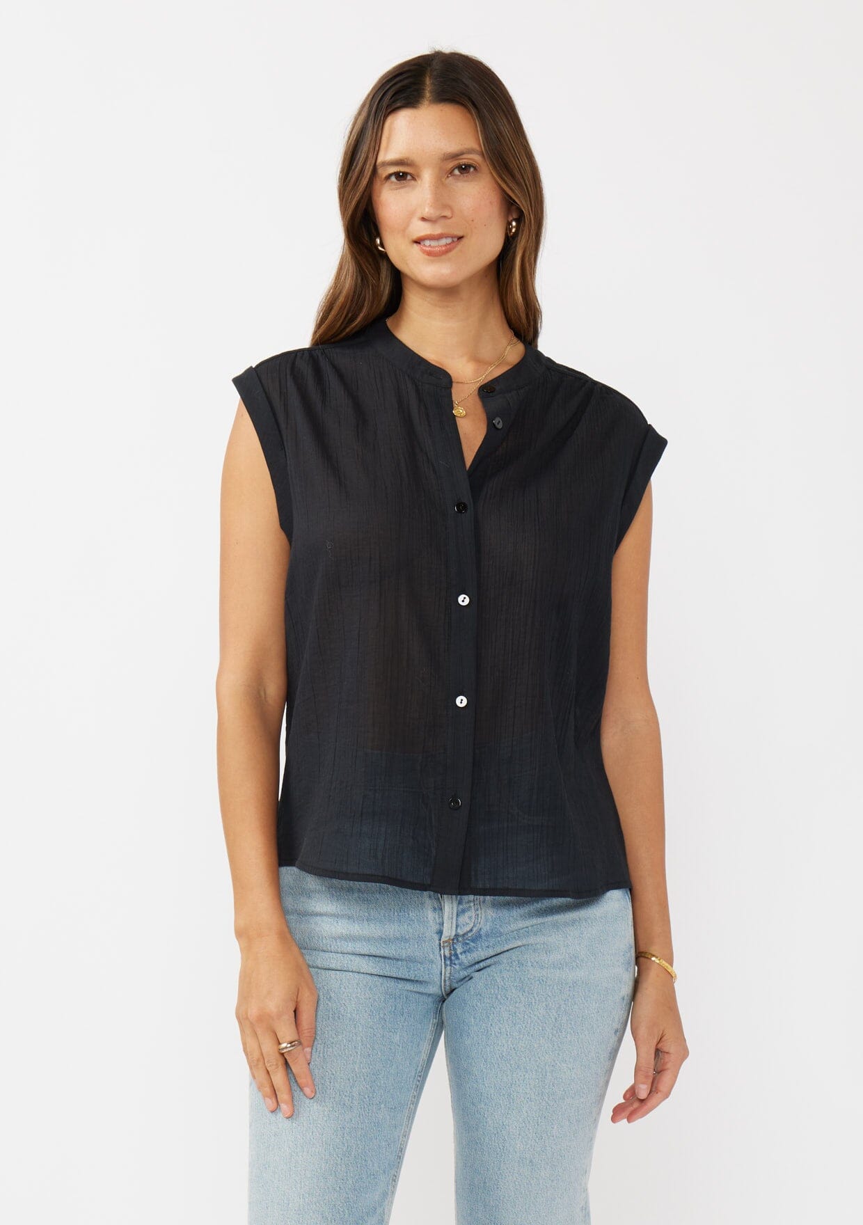 Nina Button Front Top