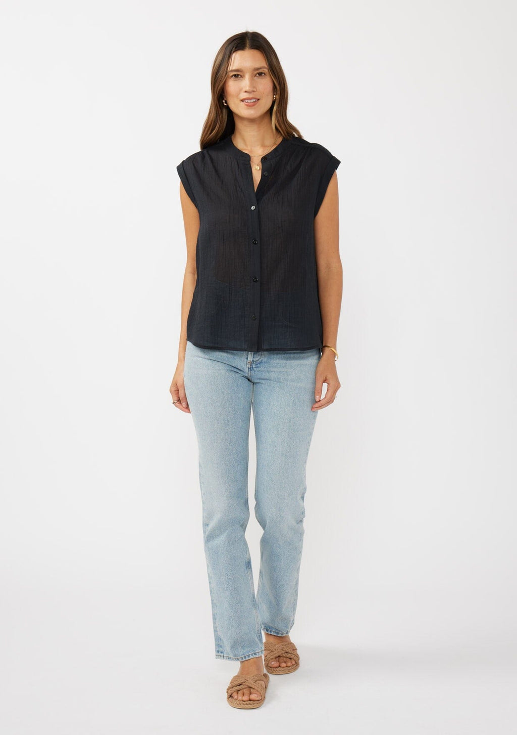 Nina Button Front Top