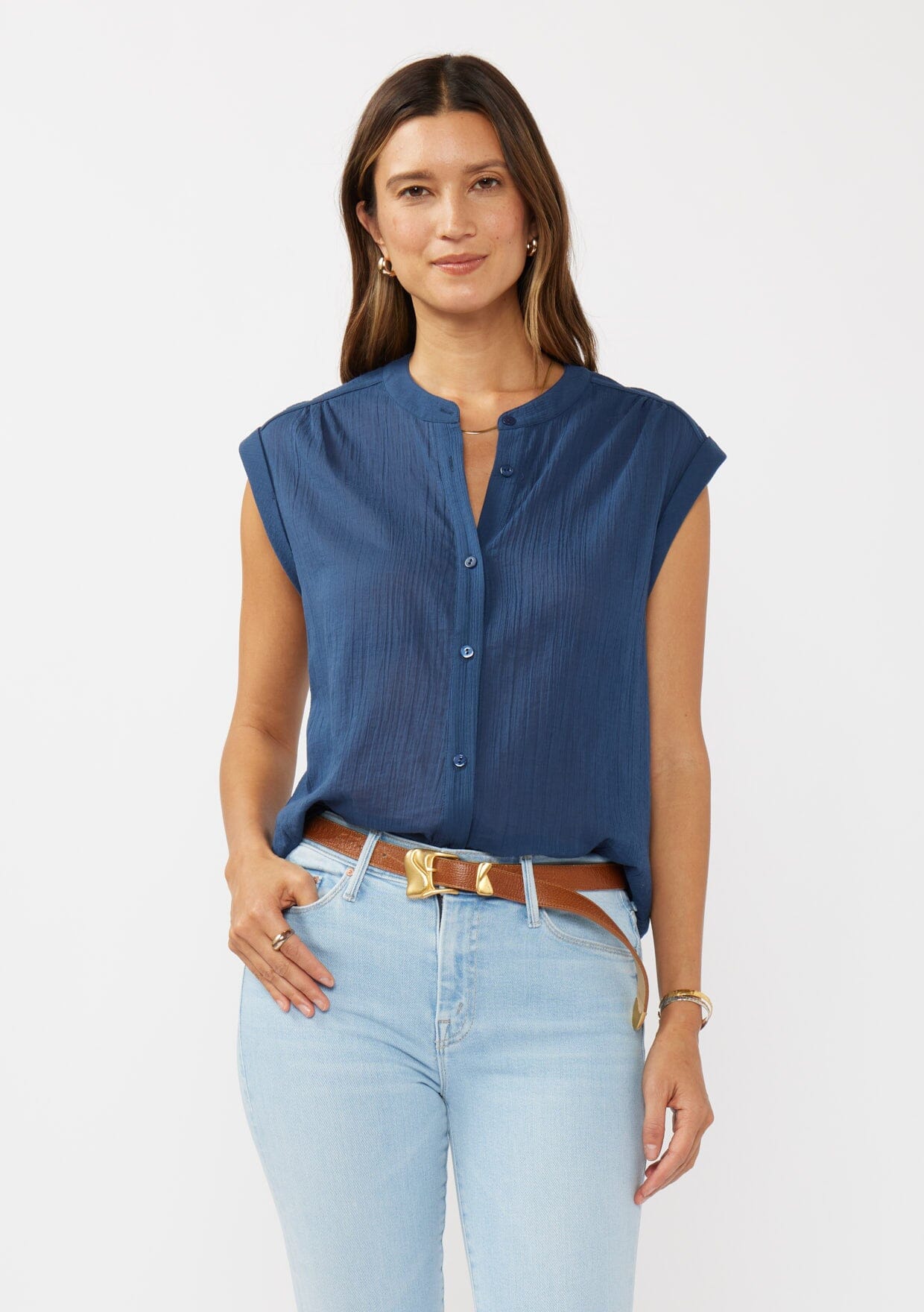 Nina Button Front Top