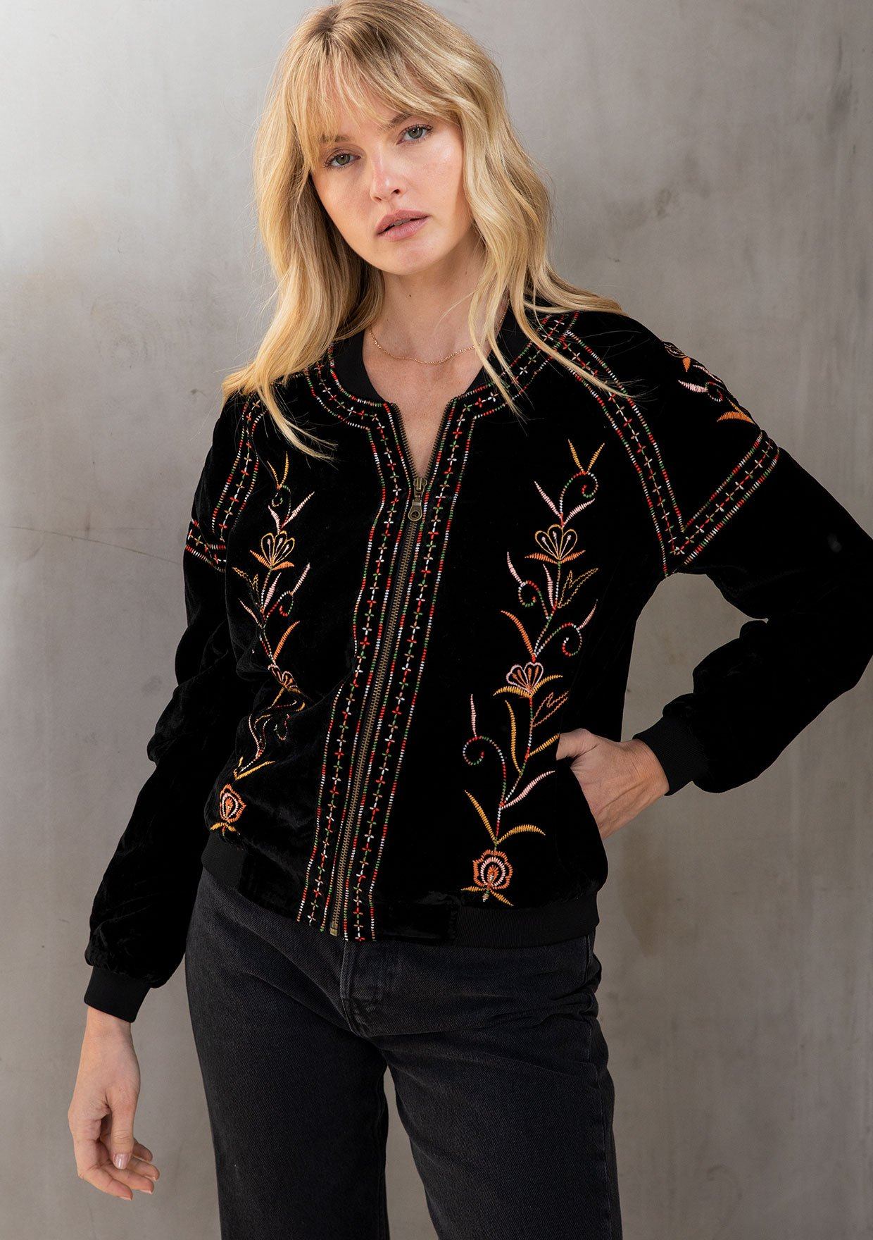 Jedda Velvet Bomber Jacket