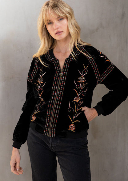 Jedda Velvet Bomber Jacket