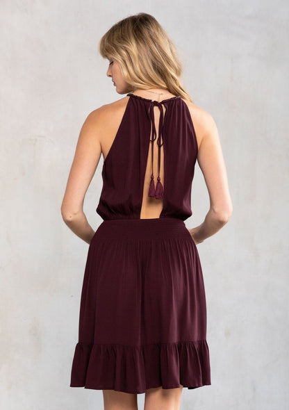 Odessa Beaded Halter Mini Dress